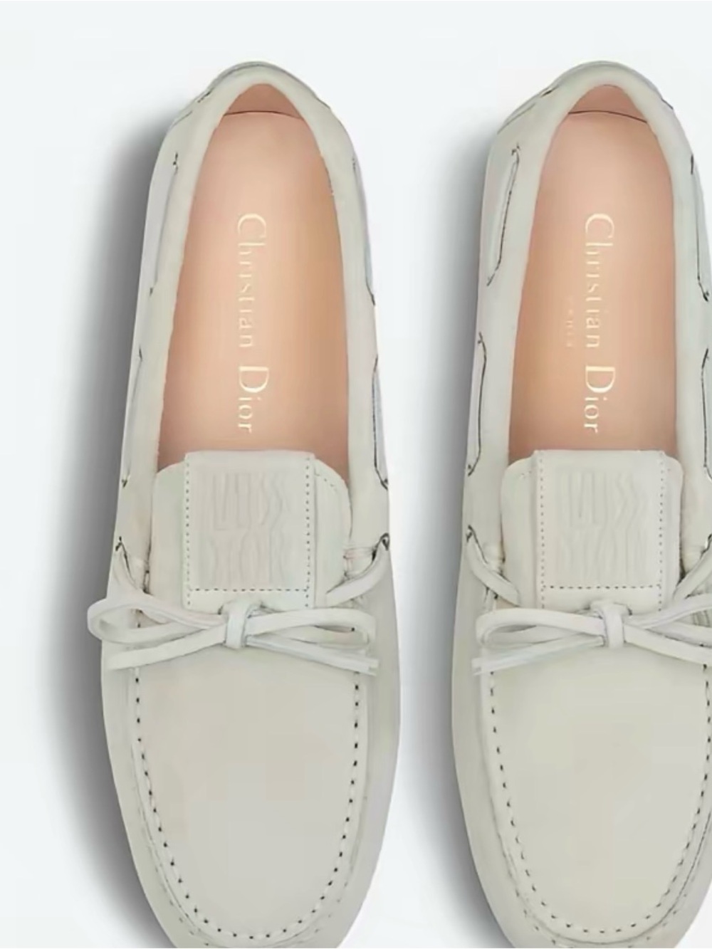 Dior Women Miss Dior Leather Bow-Front Driving Loafers
